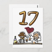 Benutzerdefinierte Tischnummer 17 Postkarten (Vorne/Hinten)