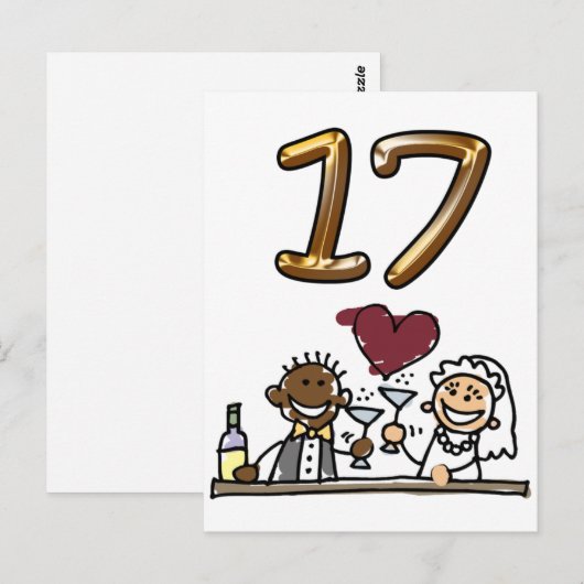 Benutzerdefinierte Tischnummer 17 Postkarten (Vorne/Hinten)