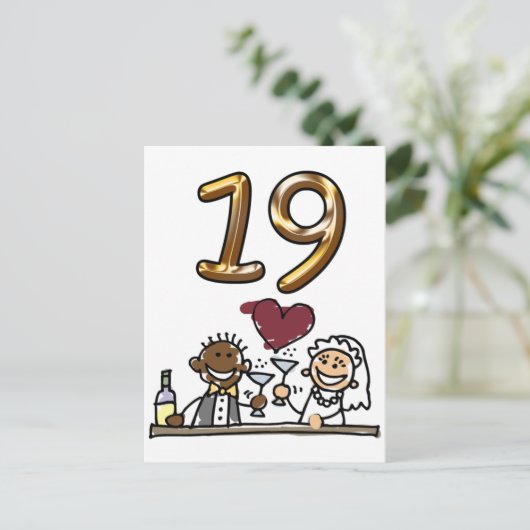 Benutzerdefinierte Tischnummer 19 Postkarten (Stehend Vorderseite)