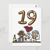 Benutzerdefinierte Tischnummer 19 Postkarten (Vorne/Hinten)