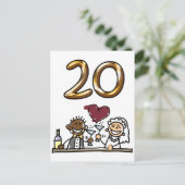 Benutzerdefinierte Tischnummer 20 Postkarten (Stehend Vorderseite)