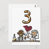 Benutzerdefinierte Tischnummer 3 Postkarten (Vorne/Hinten)