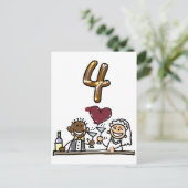 Benutzerdefinierte Tischnummer 4 Postkarten (Stehend Vorderseite)
