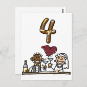 Benutzerdefinierte Tischnummer 4 Postkarten (Vorne/Hinten)