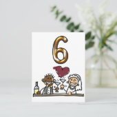 Benutzerdefinierte Tischnummer 6 Postkarten (Stehend Vorderseite)