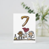 Benutzerdefinierte Tischnummer 7 Postkarten (Stehend Vorderseite)