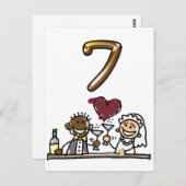 Benutzerdefinierte Tischnummer 7 Postkarten (Vorne/Hinten)