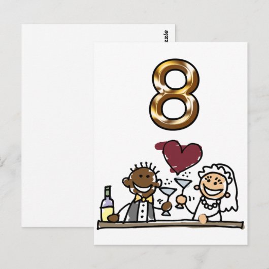 Benutzerdefinierte Tischnummer 8 Postkarten (Vorne/Hinten)