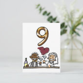Benutzerdefinierte Tischnummer 9 Postkarten (Stehend Vorderseite)
