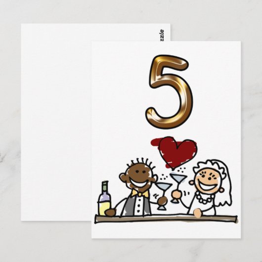 Benutzerdefinierte Tischnummer Postkarten (Vorne/Hinten)