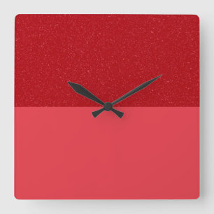 Benutzerdefinierte Tomatenrote Textur Moderne Wand Quadratische Wanduhr