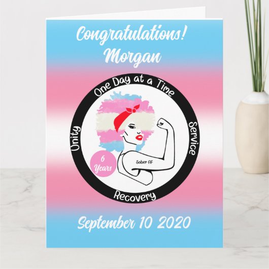 Benutzerdefinierte Transgender Sobriety Card - Tra Karte (Vorderseite)