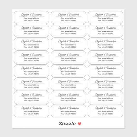 Benutzerdefinierte transparente Rücksendeadresse-L Aufkleber (Blatt)