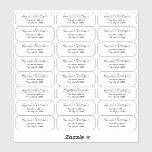 Benutzerdefinierte transparente Rücksendeadresse-L Aufkleber (Blatt)