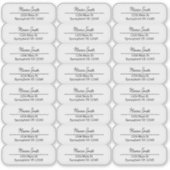 Benutzerdefinierte transparente Rücksendeadresse-L Aufkleber (Vorderseite)