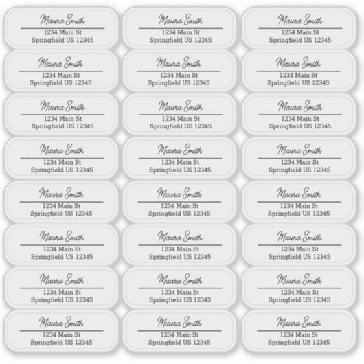 Benutzerdefinierte transparente Rücksendeadresse-L Aufkleber (Vorderseite)