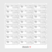 Benutzerdefinierte Transparenz der Monogramm-Rücks Aufkleber (Blatt)