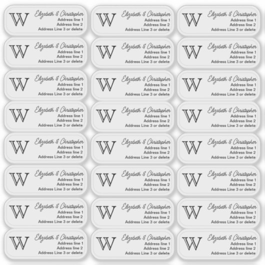 Benutzerdefinierte Transparenz der Monogramm-Rücks Aufkleber (Vorderseite)