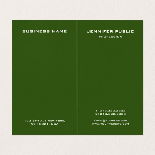 Benutzerdefinierte Trend-Farben Modernes, elegante Visitenkarten (Innenseite Aufgefaltet)