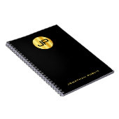 Benutzerdefinierte trendy Monogram Black Template Notizblock (Rechte Seite)