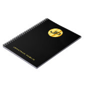 Benutzerdefinierte trendy Monogram Black Template Notizblock (Linke Seite)