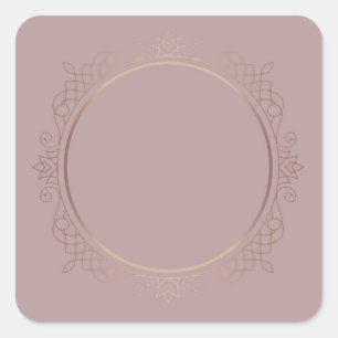 Benutzerdefinierte trendy Rose Gold Stilvolle Blin Quadratischer Aufkleber