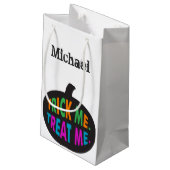 Benutzerdefinierte Trick-Me-Leckerei Multi-Color Kleine Geschenktüte (Rückseite Schrägansicht)