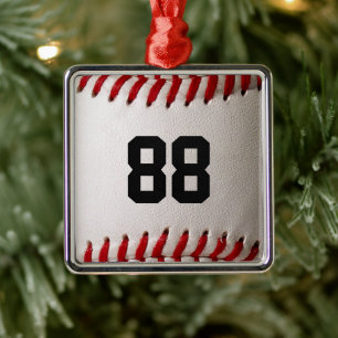 Benutzerdefinierte Trikotnummer Baseballspieler De Ornament Aus Metall