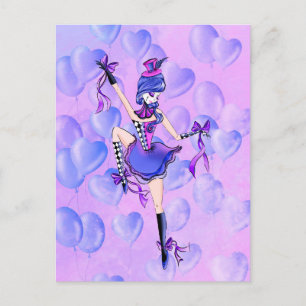 Benutzerdefinierte Trixie die Clown - blaue Ballon Postkarte