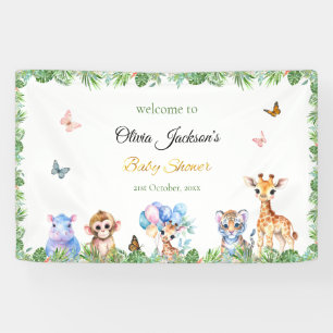 Benutzerdefinierte Tropische Dschungel-Baby-Tiere Banner