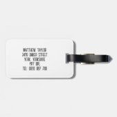 Benutzerdefinierte tropische Palm-Blätter Rosa Mon Gepäckanhänger (Rückseite horizontal)