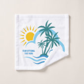 Benutzerdefinierte tropische Textinseln Badhandtuch Set (Waschlappen)