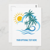 Benutzerdefinierte tropische Textinseln Postkarte (Vorne/Hinten)