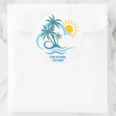 Benutzerdefinierte tropische Textinseln Runder Aufkleber (Tasche)