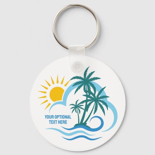 Benutzerdefinierte tropische Textinseln Schlüsselanhänger (Vorderseite)