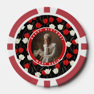 Benutzerdefinierte Tulpen-Themen-Mädchen-Geburtsta Pokerchips