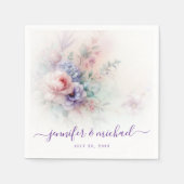 Benutzerdefinierte Typografie Skript Blumen Elegan Serviette (Vorderseite)