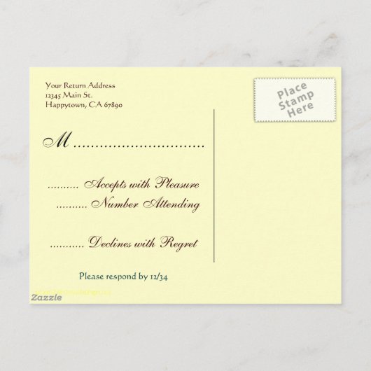 Benutzerdefinierte UAWG Botanisch Rosa Gelbe Rosen Einladungspostkarte (Rückseite)