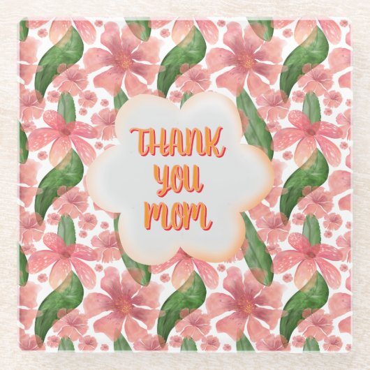 Benutzerdefinierte und personalisierte Danke Mama  Glasuntersetzer (Vorderseite)