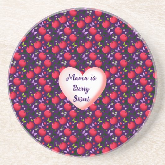 Benutzerdefinierte und personalisierte Süße Kirsch Getränkeuntersetzer (Vorne)