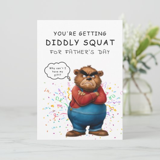 benutzerdefinierte Unglaublich witzig Grumpy Bären Einladung (Stehend Vorderseite)