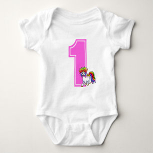 Benutzerdefinierte Unikornummer Baby Strampler