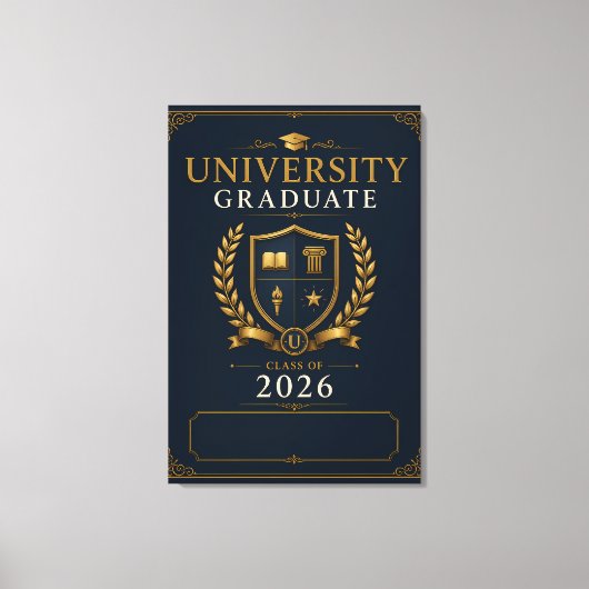 Benutzerdefinierte Universitätsabsolventenklasse 2 Leinwanddruck (Vorderseite)