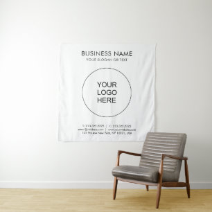 Benutzerdefinierte Unternehmens-Logo-Text-Quadrat- Wandteppich