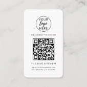 Benutzerdefinierte Unternehmenslogo-QR-Code-Bewert Visitenkarte (Vorderseite)