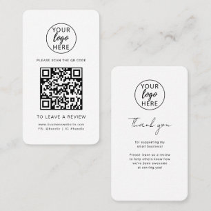 Benutzerdefinierte Unternehmenslogo-QR-Code-Bewert Visitenkarte