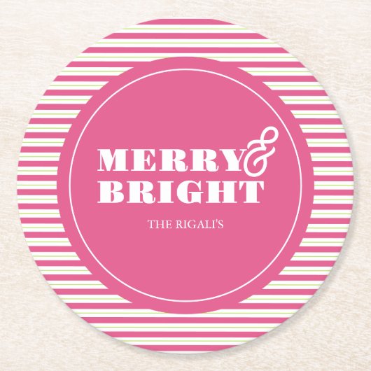 Benutzerdefinierte Untersetzer Rosa und Grüne Stre (Vorderseite)