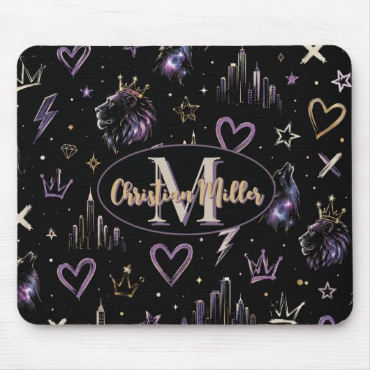 Benutzerdefinierte urbane Graffiti-Cosmic-Doodle Mousepad (Vorne)
