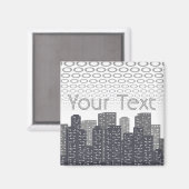 Benutzerdefinierte urbane Stadtlandschaft Grautöne Magnet (Vorderseite/Rückseite)