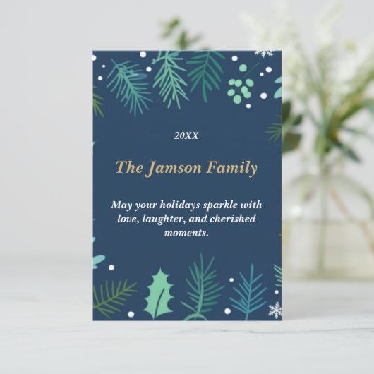 Benutzerdefinierte Urlaubskarte | Elegante Weihnac RSVP Karte (Stehend Vorderseite)